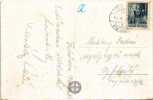 1944 Felsőróna, Rona de Sus; utcakép, Községháza, Hangya Szövetkezet üzlete és italmérése, belső, te...