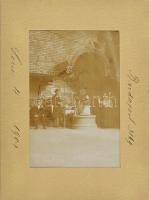 1904 Budapest, Lukácsfürdő, gyógyforrás, fotó paszpartuban, feliratozva, 14×9,5 cm