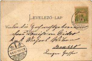 1904 Rajecfürdő, Rajecké Teplice; Hotel Agrarius szálloda / hotel. Ritter & Kloeden Art Nouveau ...