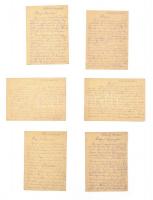 1940 201/7. Tábori Vegyes Munkás Század (Tábori Zsidó Munkás Század) levelezőlapok, 6 db, munkaszolg...