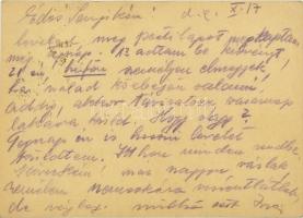 1940 M. Kir. 207/3. KLGS Munkásszázad zsidó munkaszolgálatos által hazaküldött levelezőlapok, 9 db, ...