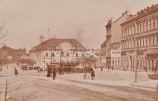 1904 Budapest, Széna tér, fotó Brück&Sohn, paszpartuban, 11,5×15,5 cm