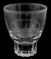 Lobmeyr üveg kehely, Bécs városképével díszített, csiszolt, jelzett, minimális karcokkal, m: 13 cm