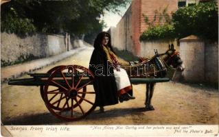 1906 Scenes from Irish life. Miss Aileen MacCarthy and her private ass and cart. Phil the Fluters Ball (EM)