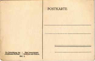 Das Alterturm. Die Entwicklung des Continental-Reifens Bild 2. / Humorous serie of the development o...