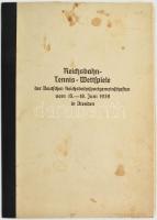 1939 Tennis-Wettspiele der Deutschen Reichsbahnsportgemeinschaften in Dresden - MÁV Sportegyesületek Ligája teniszversenyzőinek és a versenybizottság névsora, beragasztott fotókkal