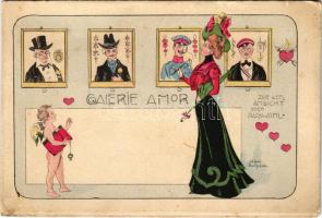 Galerie Amor zur Gefl. Ansicht oder Auswahl / Szerelem képtár / Love gallery. Amor & Co. Ser. A.B. 6. Art Nouveau s: C.A. Hans-Starcke-Zena (EK)