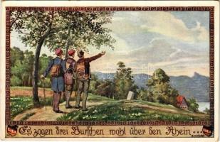 Es zogen drei Burschen wohl über den Rhein... Bund der Deutschen in Böhmen Bundeskarte Zl. 76. s: E. Kutzer (EK)