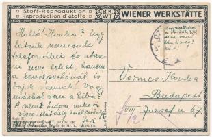 Stoff-Reproduktion. B.K.W.I. Wiener Werkstätte Serie K. Stoffmuster-Entwurf von L. Fochler. Art Nouv...