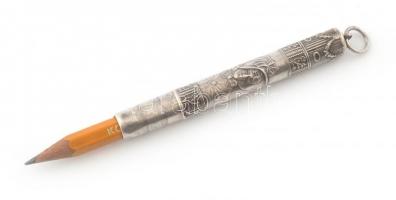 Ezüst (Ag) szecessziós ceruzatartó , jelzett, nettó: 17,5g 8 cm