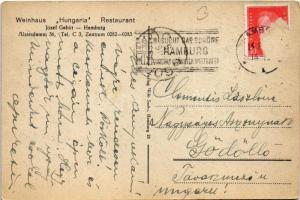 Hamburg, Weinhaus "Hungaria" Restaurant Josef Gabor. Alsterdamm 36. / Hungaria magyar borh...