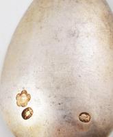 Ezüst (Ag) mokkás kanál, jelzett, nettó: 11,2g h:10,5