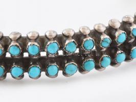 Ezüst (Ag) türkizes karperec , jelzett, bruttó: 15,47 g