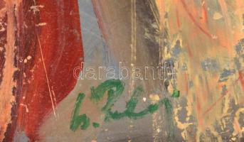 Cs. Pataj Mihály (1921-2008): Szövőnő. Olaj, farost, jelzett, hátoldalán autográf felirattal, fakere...