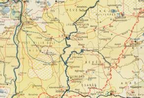 1927 Magyarország gazdaságföldrajzi térképe, szerk.: dr. Fodor Ferenc, M. Kir. Földrajzi Intézet Rt....