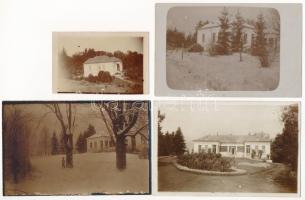 ~1910 Tiszaszentimre, Puszta Leke-halom (Pusztalekehalom), Baghy kúria (kastély) télen és nyáron - 4 db eredeti fotó