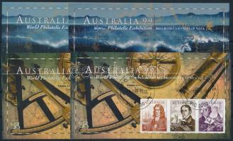 Australia 99 bélyegkiállítás fogazott és vágott blokkpárok, Australia 99 perforate and imperforate block pair