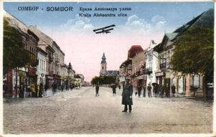 Zombor Alexander street with aeroplane