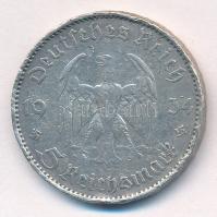 Német Harmadik Birodalom 1934A 5M Ag "Potsdami Garrison templom" T:3 durva ph. German Thir...
