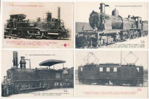 Francia vasút, gőzmozdonyok, vonatok - 53 db használatlan régi képeslap / French Railways, locomotives, trains - 53 pre-1945 unused postcards