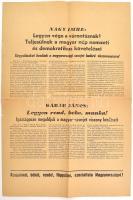 1956 Nagy Imre: Legyen vége a vérontásnak c. kiáltványa a forradalom napjaiból. Hajtásnál kis szakadások 33x46 cm