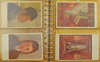 JUDAIKA - 75 db vegyes képeslap albumban: zsidó típusok, híres emberek, rabbik/ JUDAICA - 75 mixed p...
