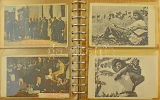 JUDAIKA - 75 db vegyes képeslap albumban: zsidó típusok, híres emberek, rabbik/ JUDAICA - 75 mixed p...