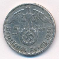 Német Harmadik Birodalom 1938A 5M Ag "Hindenburg" T:3 ph., patina German Third Reich 1938A...