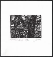 Butak András (1948-2021): Kölcsönhatás. Nyomat, papír, jelzett, számozott (XII/XXV), 10,5x14 cm