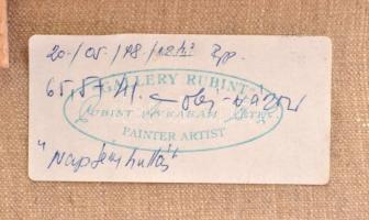 Rubint Ávrahám Péter (1958-): Napfényhullás, 1998. Olaj, vászon, jelzett, hátoldalán autográf felira...