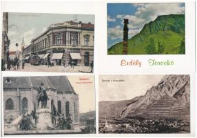 18 db MODERN főként erdélyi reprint képeslap: Torockó és Tordai hasadék teljes sorozat, támpéldányokkal / 18 modern Transylvanian reprint town-view postcards