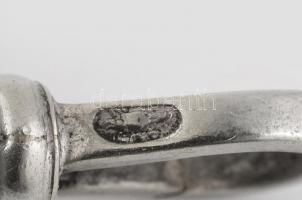 Ezüst (Ag) óralánc, zománcozott címeres motívummal, jelzett, h: 24 cm, nettó: 50g