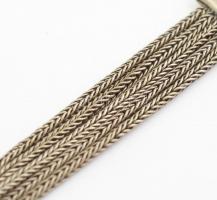 Ezüst (Ag) óralánc, zománcos ornamentikával, jelzett, h: 33 cm, nettó: 38g