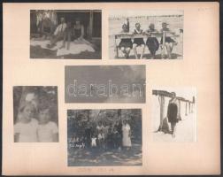 1923-1927 Siófoki strandolók, életképek, 26 db különböző méretű fotó 7 db albumlapon