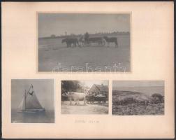 1923-1927 Siófoki strandolók, életképek, 26 db különböző méretű fotó 7 db albumlapon