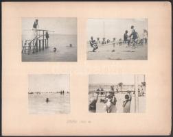 1923-1927 Siófoki strandolók, életképek, 26 db különböző méretű fotó 7 db albumlapon