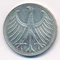 Német Szövetségi Köztársaság 1951F 5M Ag T:2 patina 
GFR 1951F 5 Mark Ag C:XF patina 
Krause KM#11...