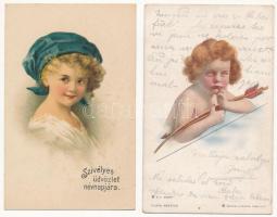 40 db RÉGI motívum képeslap vegyes minőségben: gyerekek / 40 pre-1945 motive postcards in mixed qual...