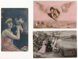 46 db RÉGI motívum képeslap: romantikus zsánerlapok / 46 pre-1945 motive postcards: romantic couples