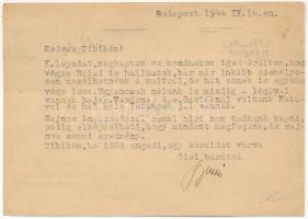 1944 Márkus György levele Landau Tibor zsidó KMSZ-nak (közérdekű munkaszolgálatos) M. kir. 101/204. ...