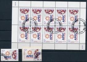APEC stamps + mini sheet, APEC konferencia + tízes kisív + öntapadós bélyeg