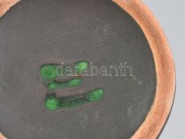 Magyar retró kerámia váza, E jelzéssel, m: 22,5 cm