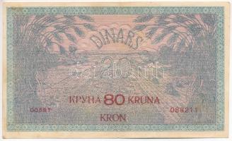 Szerb-Horvát-Szlovén Királyság 1919. 20D "80K" felülbélyegzéssel T:III folt
Kingdom of th...