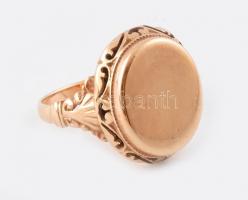 Arany (Au/14k) díszes pecsétgyűrű, jelzett, nettó: 6,22g, m:63 cm