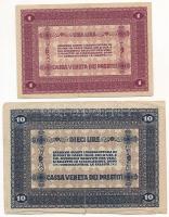 Olaszország / Velence / Osztrák-magyar megszállás 1918. 1L + 10L T:II-,III az egyiken kis szakadás
...