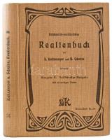 K. Kahnmeyer - H. Schulze: Anschaulich-ausführliches Realienbuch enthaltend Geschichte, Erdfunde, Naturgeschichte, Phyisik, Chemie und Mineralogie. Bielefeld und Leipzig, 1912., Velhagen & Klasing. Német nyelven. Gazdag szövegközti fekete-fehér képanyaggal és színes képtáblákkal illusztrált. Kiadói szecessziós egészvászon-kötés, jó állapotban.