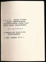 1983 Lázár György elvtárs, Magyar Népköztársaság Minisztertanácsának elnöke, hivatalos baráti látogatásának programja a Csehszlovák köztársaságban. 20p