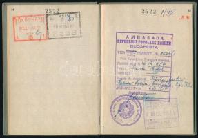 1957 Magyar Népköztársaság által kiállított dunai hajósútlevél Plank Antal hajóskapitány részére