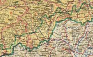 A "Felvidék" közigazgatási térképe, 1:900 000, tervezte: Kogutowicz Manó, Magyar Földrajzi...
