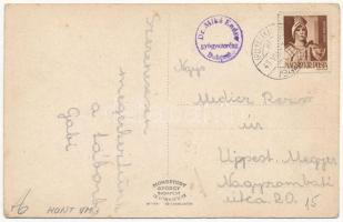 1943 Ipolyszakállos, Sakálos, Ipelsky Sokolec; Római katolikus templom, Községháza, Hanza (Hangya) S...